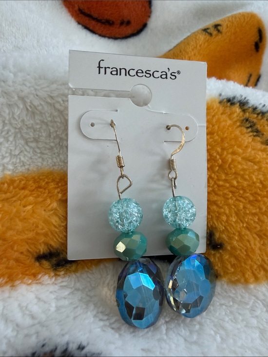 Francesca's Collections Jewelry - Francesca's Aqua and Teal Faceted Drop Earrings
